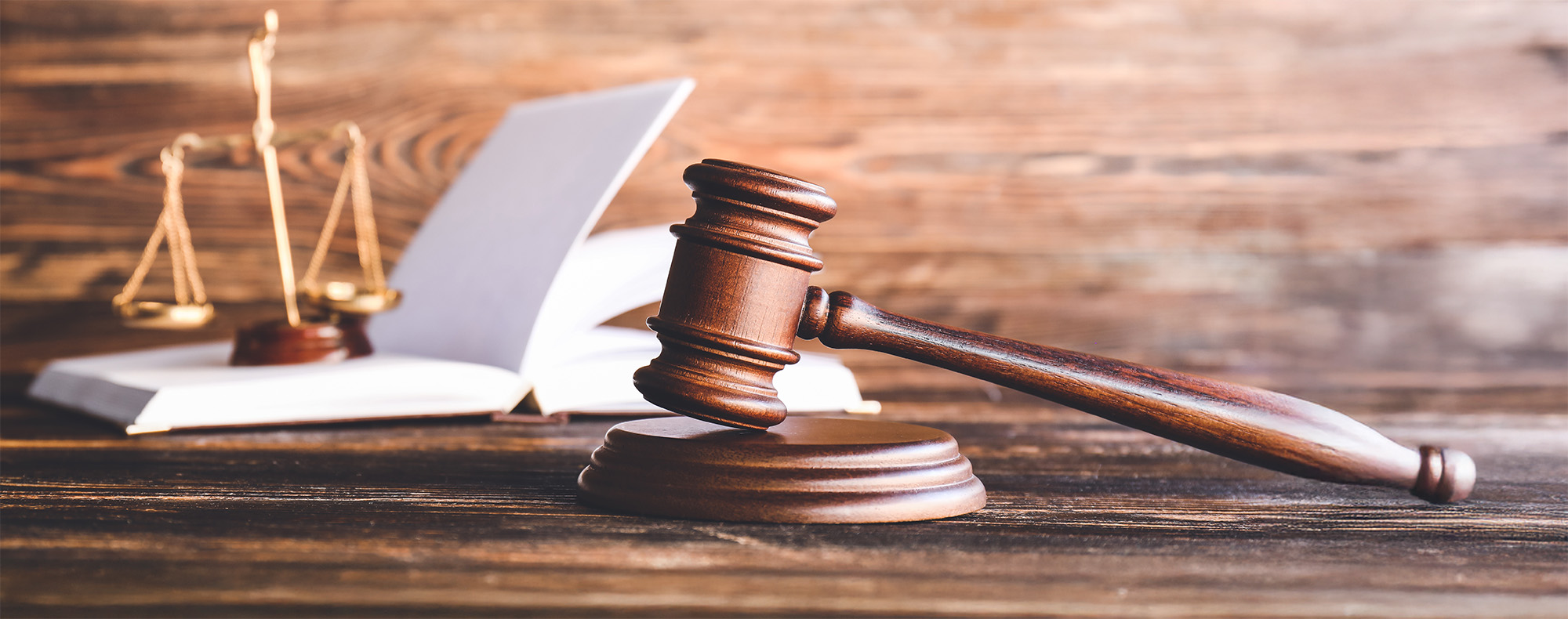 Judges gavel on wooden background